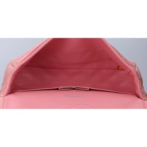 Authentic CHANEL Lambskin Quilted Medium Double Flap Bag 25 Light Pink Purse - Picture 7 of 10